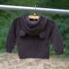Hand knitted soft Cardigan "Hooded Bear"