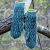 Hand knitted, warm, woolen Mittens "Art Nouveau"