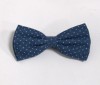  Blue polka-dot recycled denim bow-tie