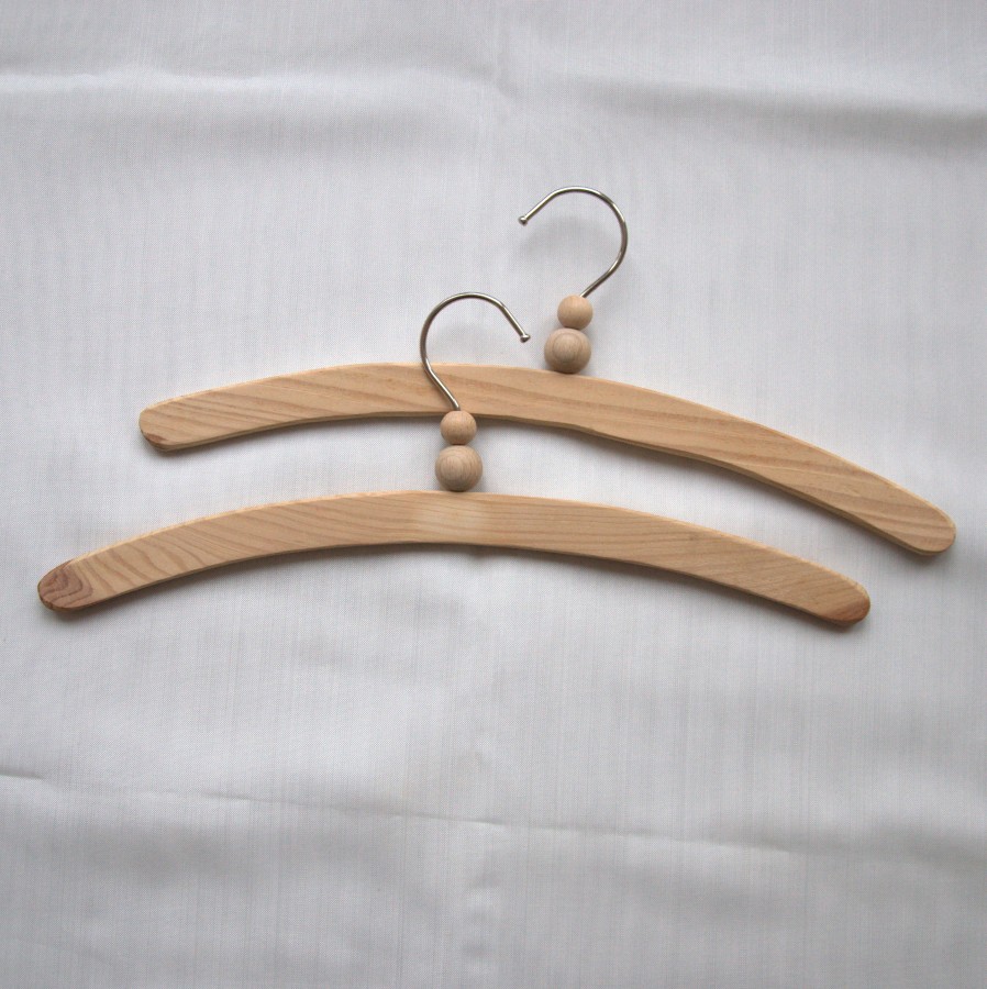Wooden kids clothes hangers