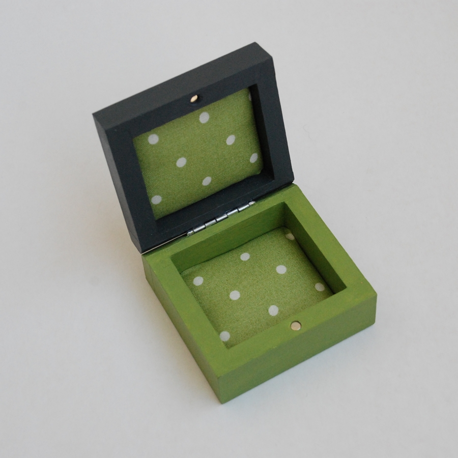 Extra Small wooden box "Avocado green" (box-21)
