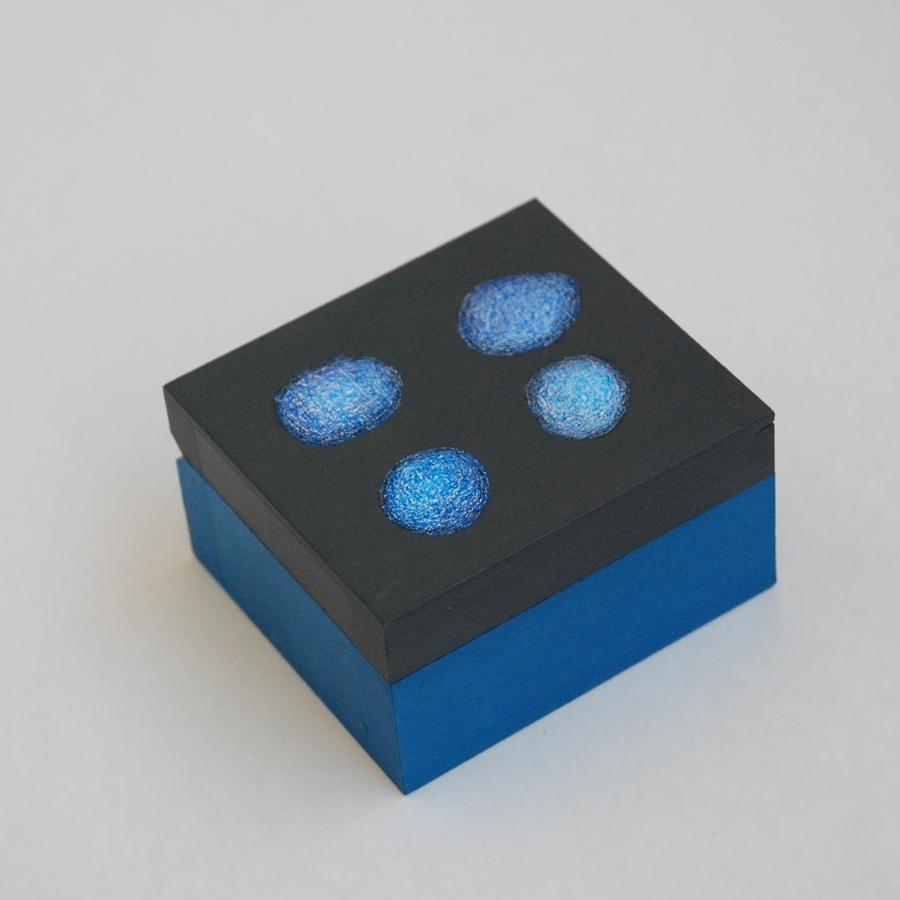 Extra Small wooden box "Azure blue" (box-22)