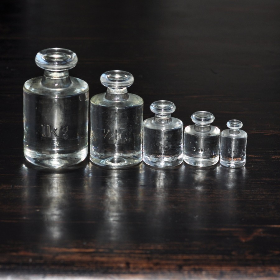 Clear glass calibration weights (5 pcs.)